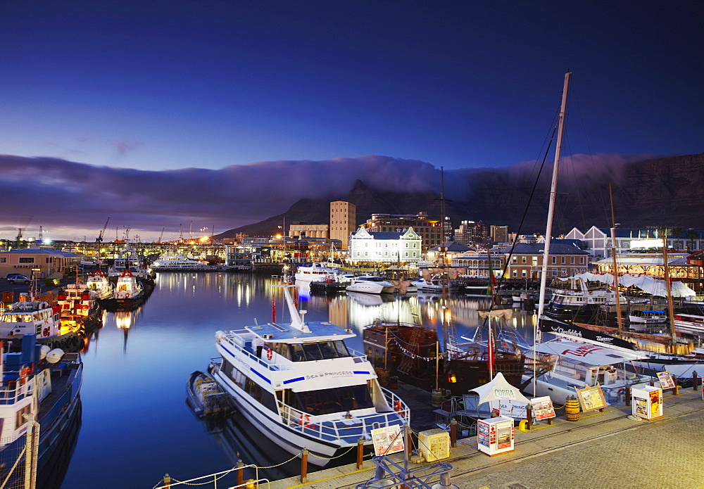 Victoria and Alfred Waterfront at dawn, Cape Town, Western Cape, South Africa, Africa