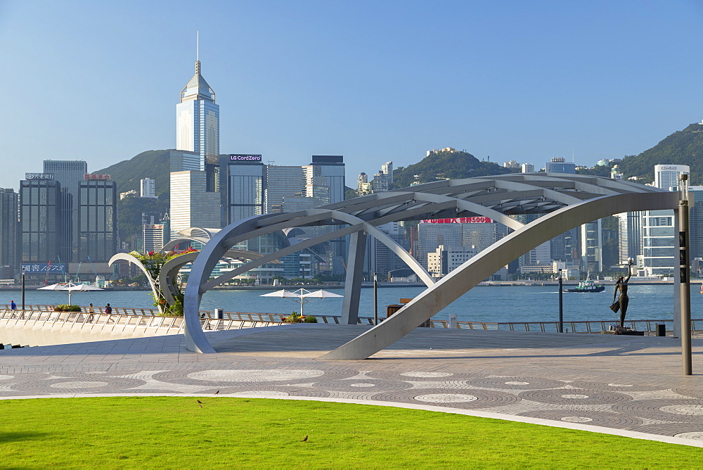 Tsim Sha Tsui promenade and skyline, Tsim Sha Tsui, Kowloon, Hong Kong, China, Asia