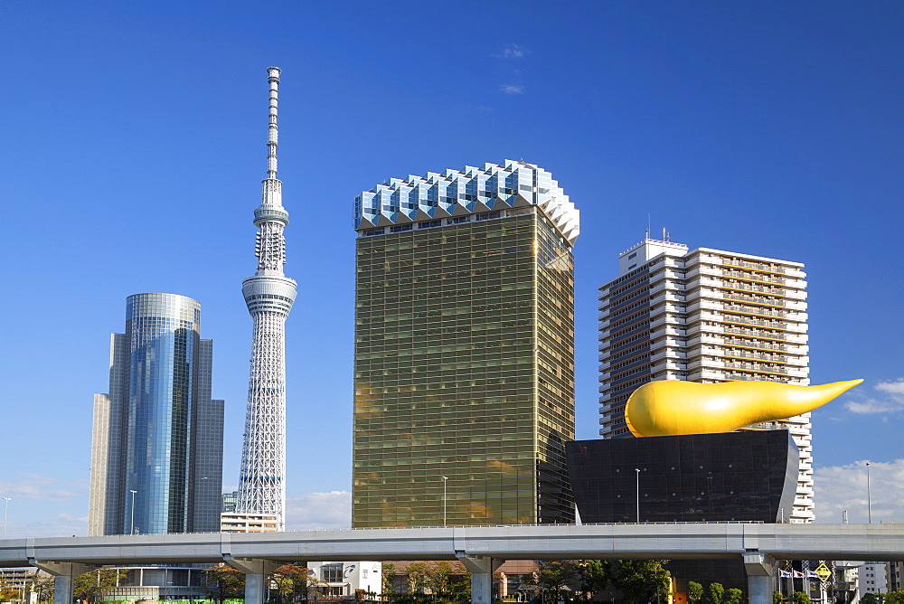 Tokyo Skytree and Asahi Breweries Tower, Tokyo, Honshu, Japan, Asia