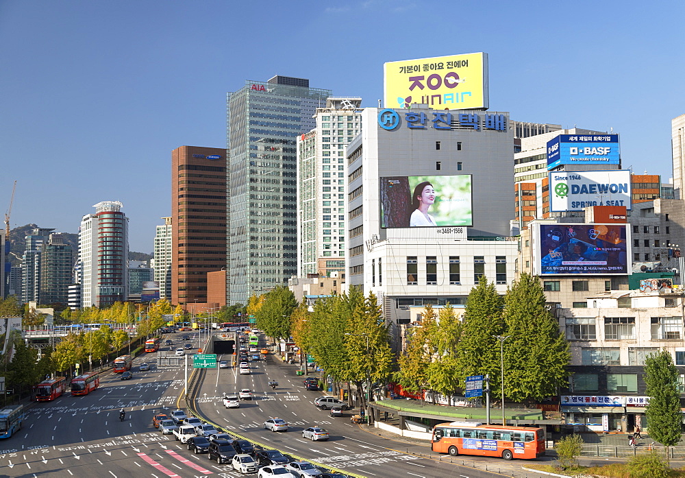 Skyscrapers and traffic, Seoul, South Korea, Asia