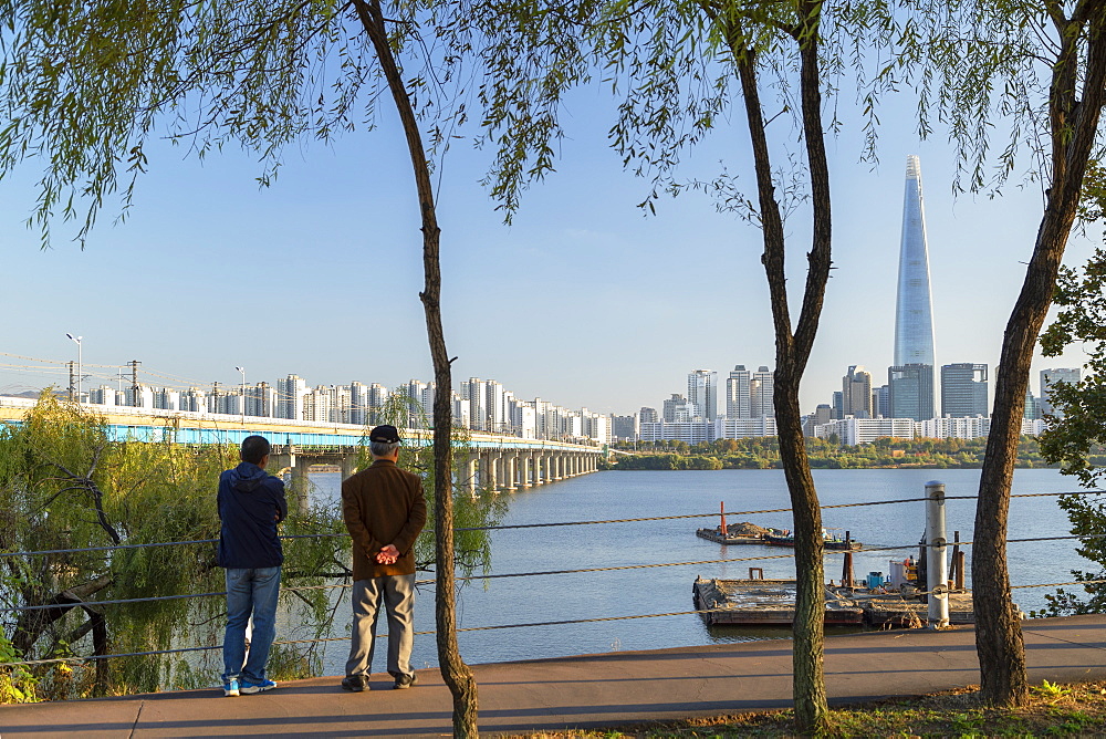 Lotte World Tower and Nam River, Seoul, South Korea, Asia