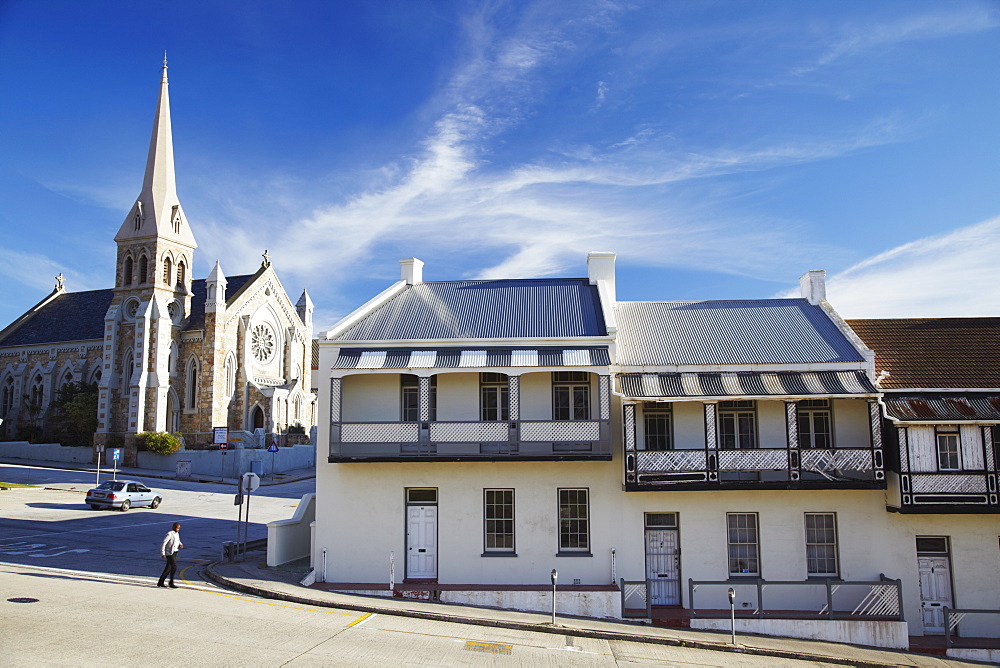 Victorian style terraced houses on Donkin Street, Port Elizabeth, Eastern Cape, South Africa, Africa