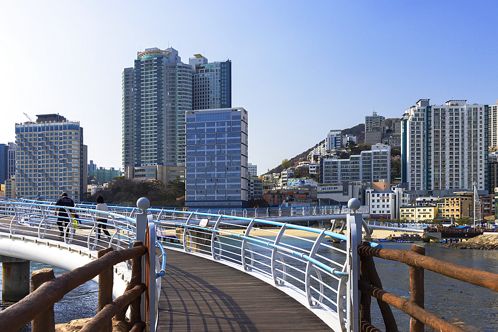 Songdo Cloud Trails walkway, Songdo beach, Busan, South Korea, Asia