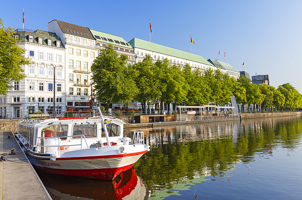 Tourist boat on Binnenalster, Hamburg, Germany