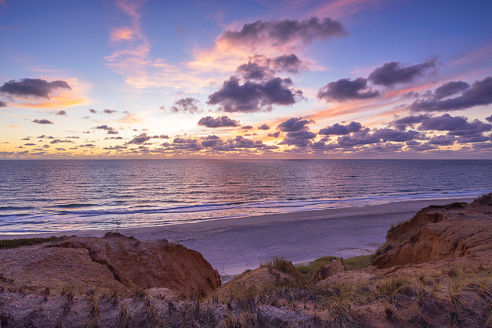 Red Cliffs beach (Rotes Kliff) at sunset, Kampen, Sylt, Schleswig Holstein, Germany