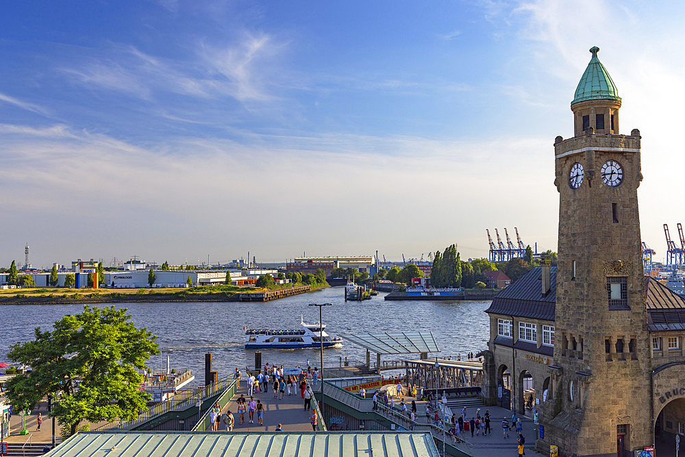 Landungsbruk Europeen ferry pier, Hamburg, Germany, Europe