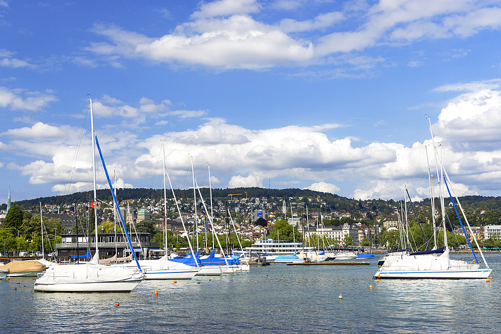 Yachts on Lake Zurich, Zurich, Switzerland