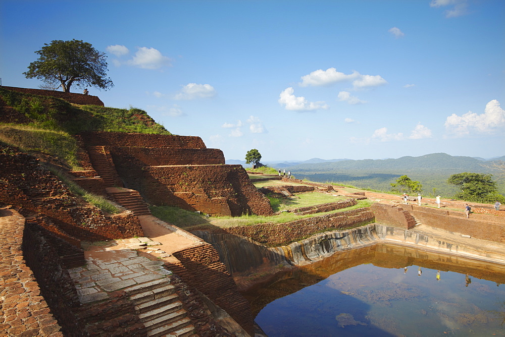 People at summit of Sigiriya, UNESCO World Heritage Site, North Central Province, Sri Lanka, Asia