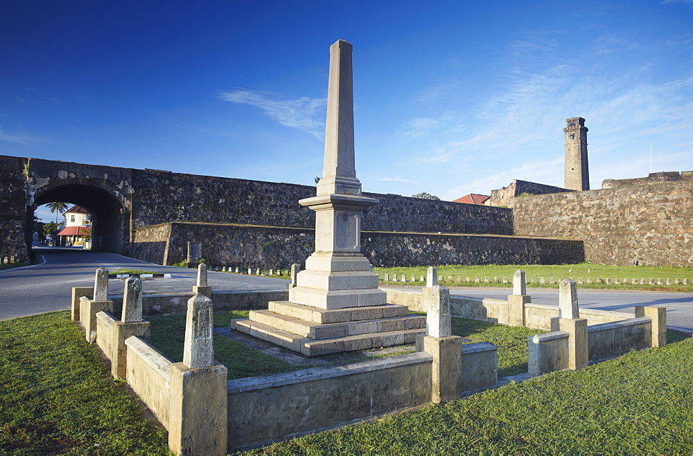 War memorial outside walls of the Fort, Galle, Southern Province, Sri Lanka, Asia