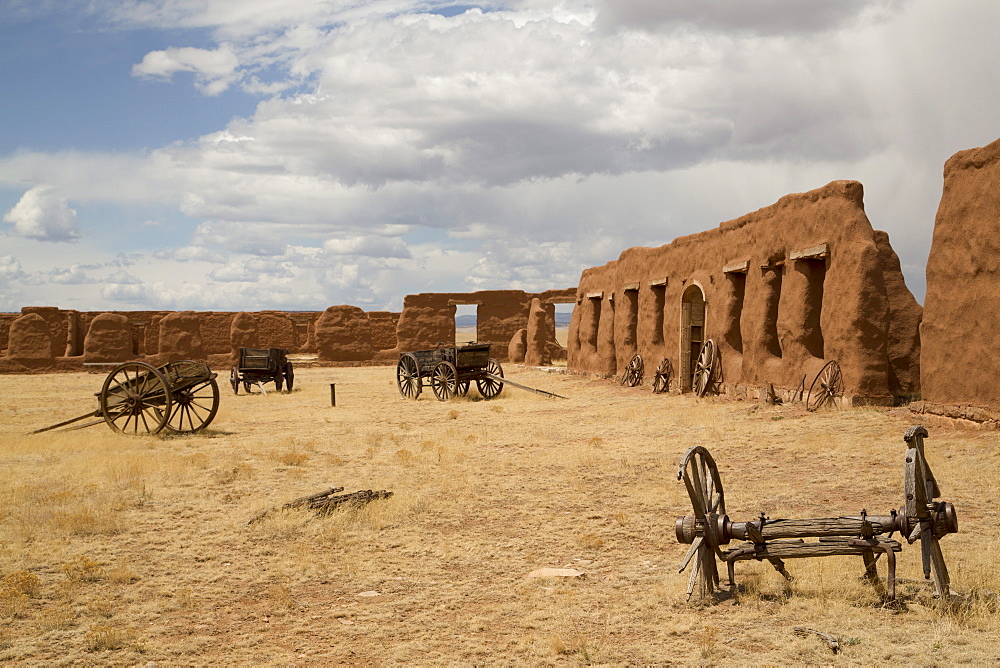 Old wagons, Fort Union National Monument, New Mexico, United States of America, North America 