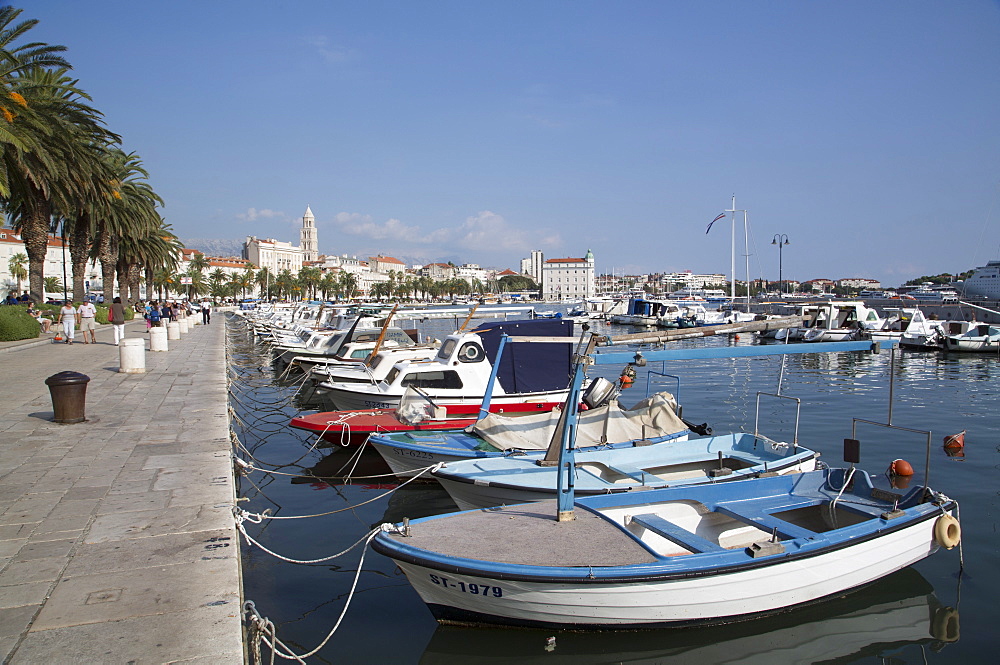 Small fishing boats, Split Harbor, Split, Dalmatia, Croatia, Europe