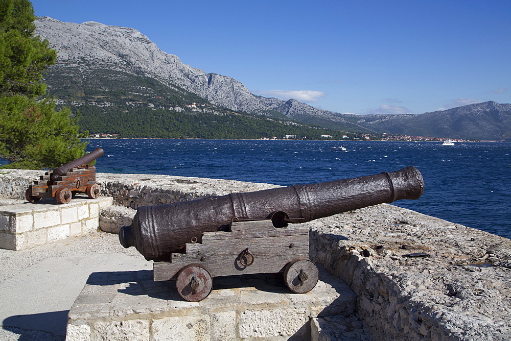 Old Cannons, Korcula Town,  Korcula Island, Croatia, Europe