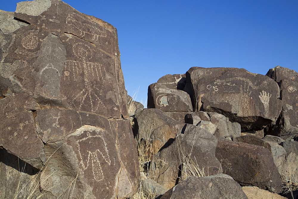 Bureau of Land Management, Three Rivers Petroglyph Site, rock carvings created by the Jornada Mogollon people during the 15th century, New Mexico, United States of America, North America