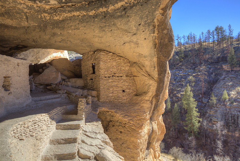 Cliff dwellings constructed over 700 years ago, Gila Cliff Dwellings National Monument, New Mexico, United States of America, North America