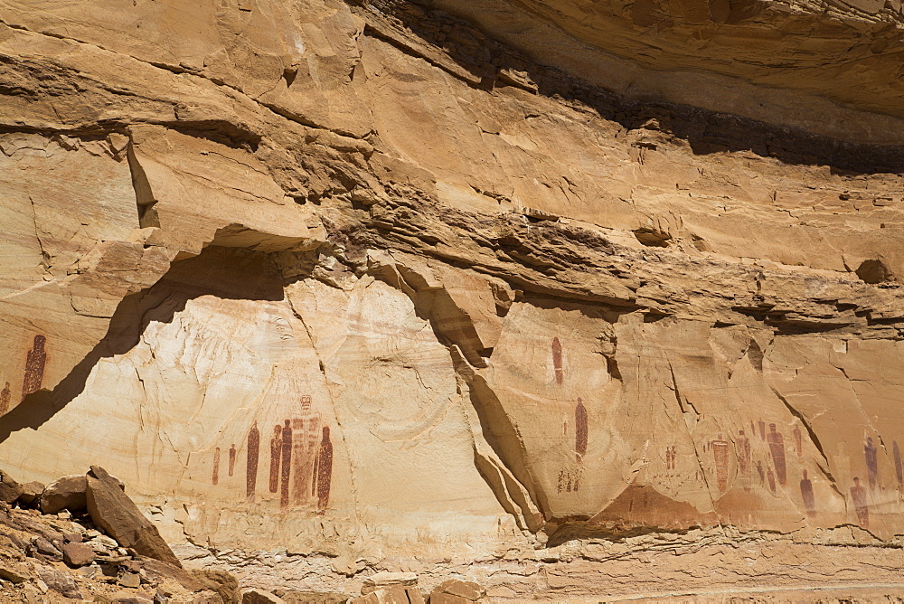 Great Gallery Pictograph Panel, Barrier Canyon Style, Horseshoe Canyon, Canyonlands National Park, Utah, United States of America, North America