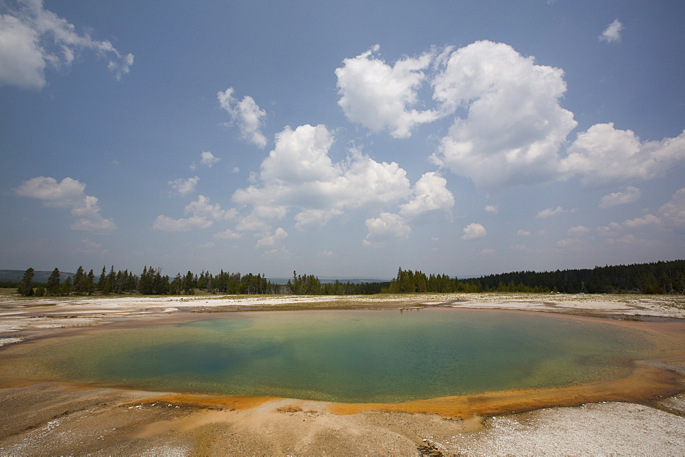 Turquoise Pool, Midway Geyser Basin, Yellowstone National Park, UNESCO World Heritage Site, Wyoming, United States of America, North America