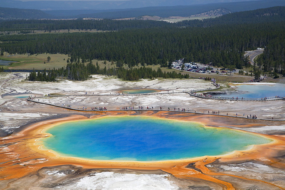 Grand Prismatic Spring, Midway Geyser Basin, Yellowstone National Park, UNESCO World Heritage Site, Wyoming, United States of America, North America