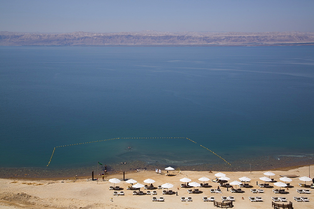 Beach swimming area, Crown Plaza Dead Sea Hotel, Dead Sea, Jordan, Middle East