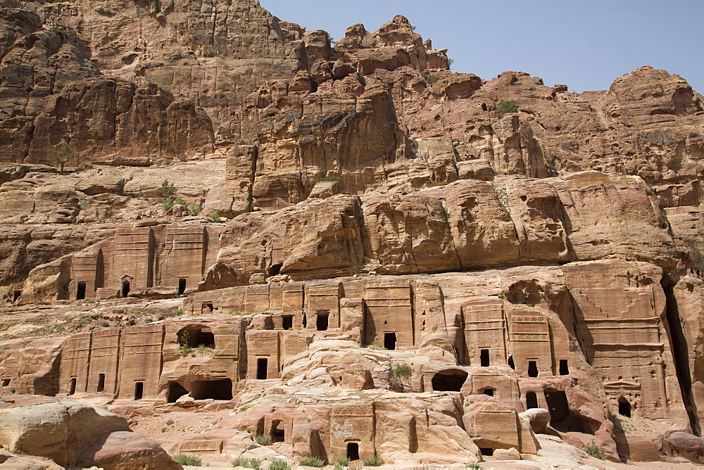 Tombs in the Wadi Musa Area, dating from between 50 BC and 50 AD, Petra, UNESCO World Heritage Site, Jordan, Middle East