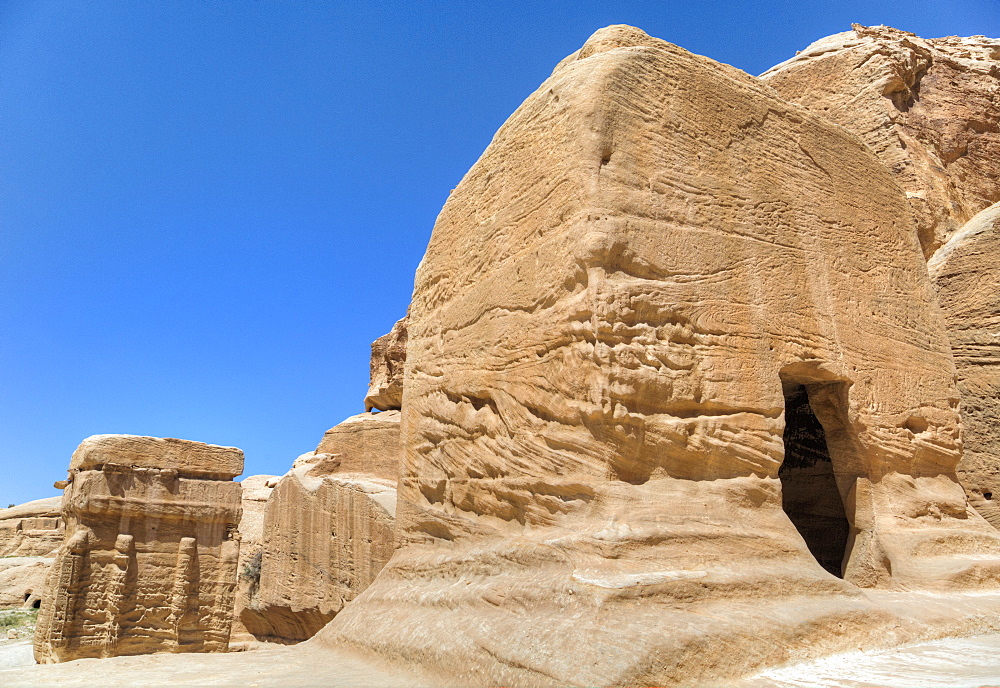 Djinn Blocks, dating from between 50 BC and 50 AD, Petra, UNESCO World Heritage Site, Jordan, Middle East