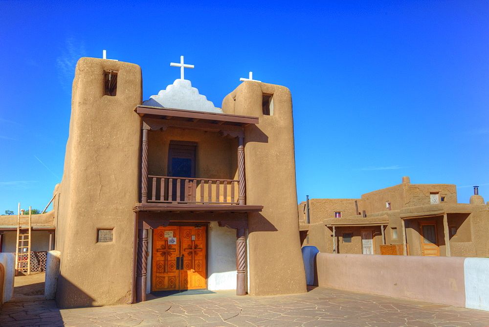 San Geronimo Chapel, Taos Pueblo, UNESCO World Heritage Site, Pueblo dates to 1000 AD, New Mexico, United States of America, North America