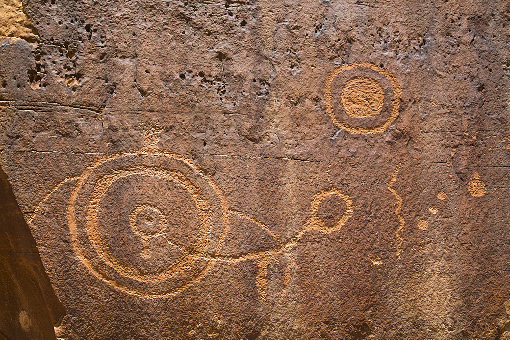 Petroglyphs, Barrier Canyon Style, Indian Creek Corridor, near Monticello, Utah, United States of America, North America