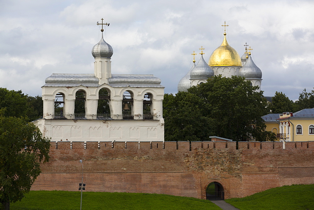 St. Sophia Cathedral and Bell Tower, Kremlin, UNESCO World Heritage Site, Veliky Novgorod, Novgorod Oblast, Russia, Europe