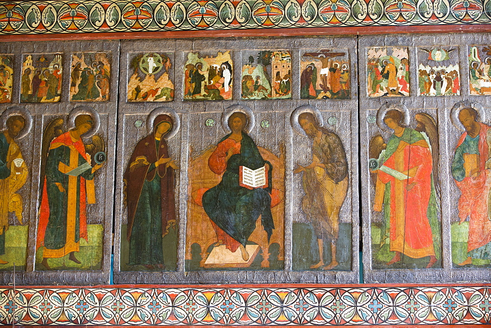 Interior fresco paintings, St. Sophia Cathedral, Kremlin, UNESCO World Heritage Site, Veliky Novgorod, Novgorod Oblast, Russia, Europe