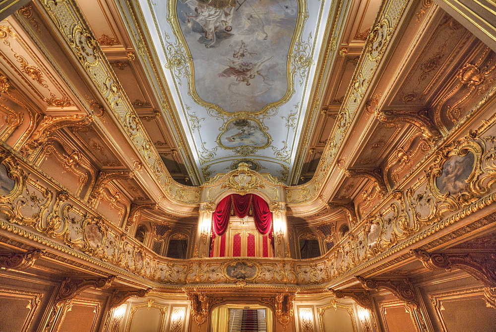 Theater with ceiling frescos, Yusupov Palace on the Moika, St. Petersburg, Russia, Europe