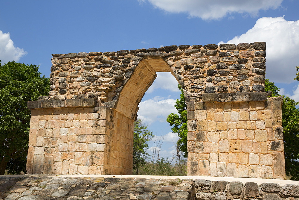 Mayan Ruins, Northern Arch, Oxkintok Archaeological Zone, 300 to 1050 AD, Yucatan, Mexico, North America