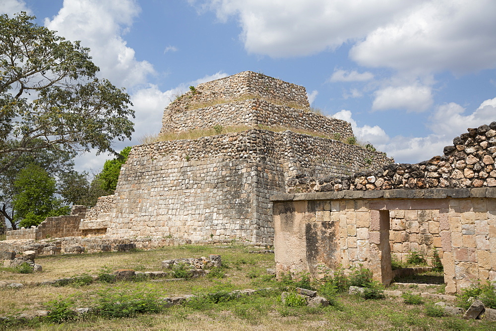 Mayan Ruins, Structure CA-4, Oxkintok Archaeological Zone, 300 to 1050 AD, Yucatan, Mexico, North America