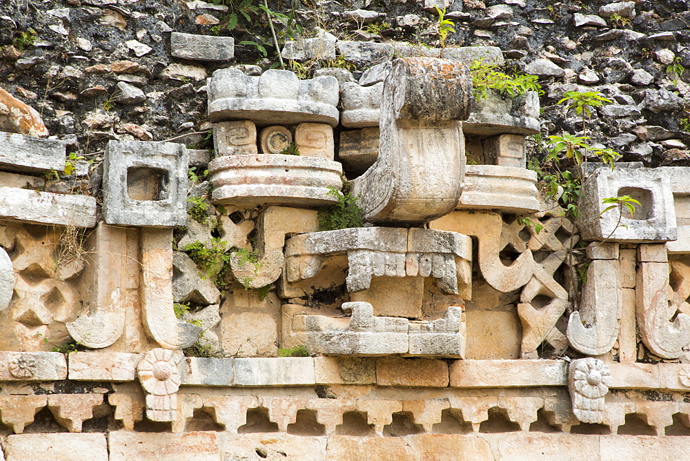 Chac Rain God Mask, Palace, Labna Archaeological Site, Mayan Ruins, Puuc style, Yucatan, Mexico, North America