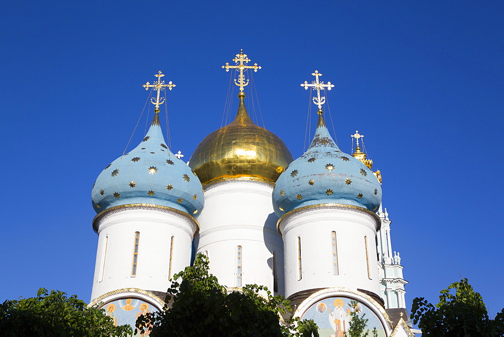 Holy Dormition Cathedral, The Holy Trinity Saint Sergius Lavra, UNESCO World Heritage Site, Sergiev Posad, Russia, Europe