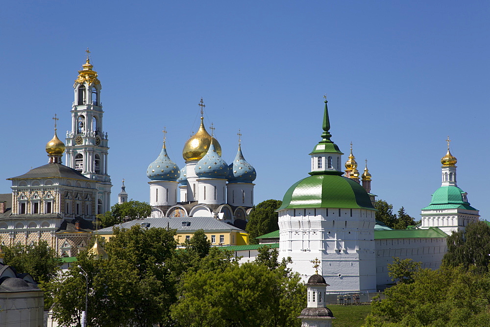 Overview, The Holy Trinity Saint Sergius Lavra, UNESCO World Heritage Site, Sergiev Posad, Russia, Europe