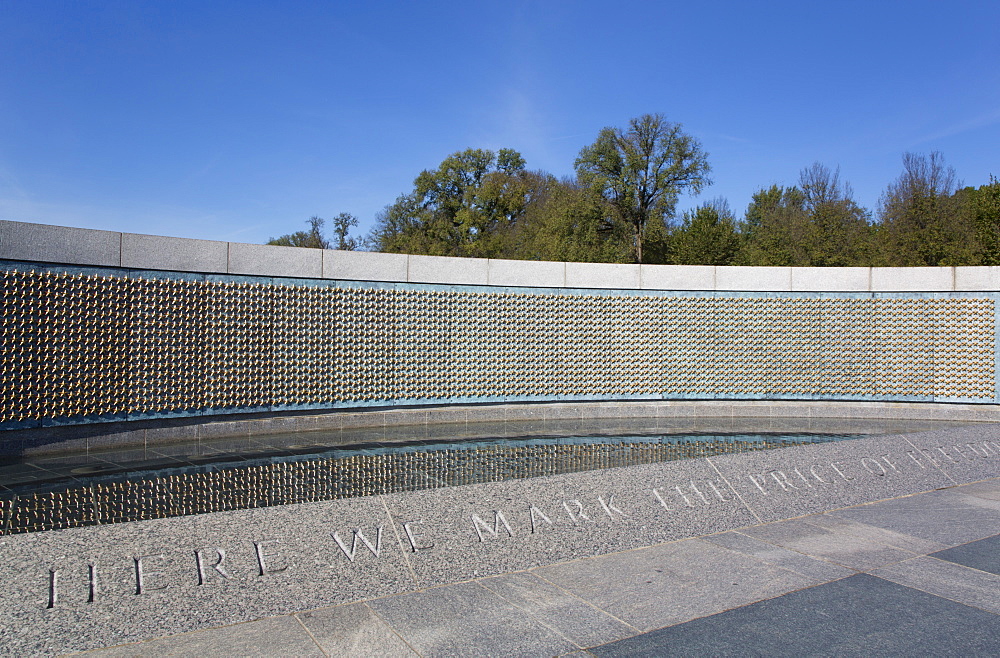 Gold Stars on the Price of Freedom Wall, World War II Memorial, Washington D.C., United States of America, North America