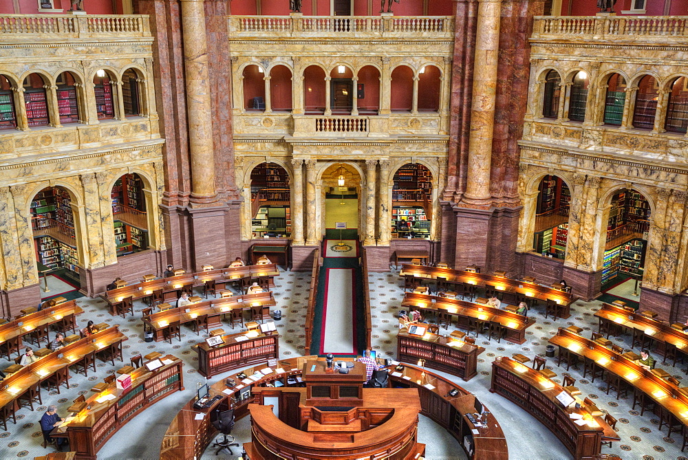 Main Reading Room, Library of Congress, Washington D.C., United States of America, North America