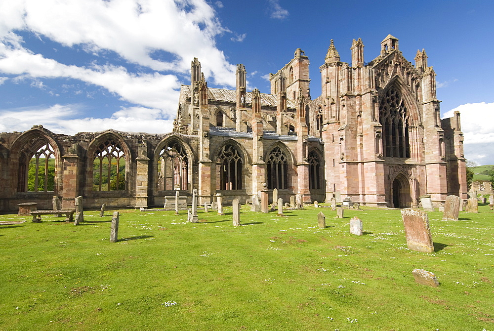 Melrose Abbey, Melrose, Borders, Scotland, United Kingdom, Europe