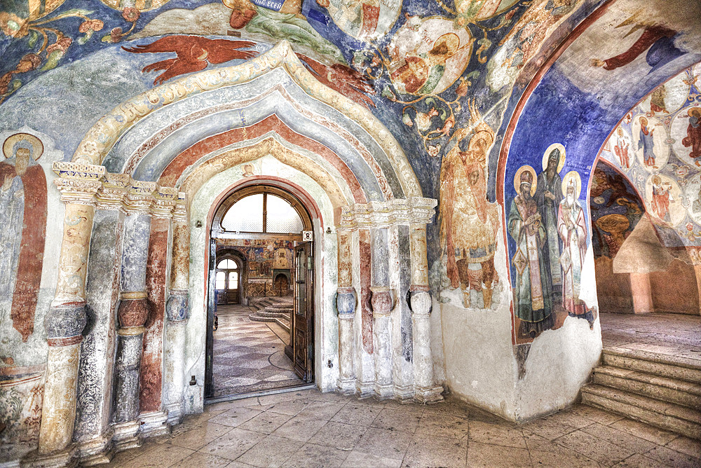 Frescoes, Transfiguration Cathedral, Monastery of St. Euthymius, UNESCO World Heritage Site, Suzdal, Vladimir Oblast, Russia, Europe