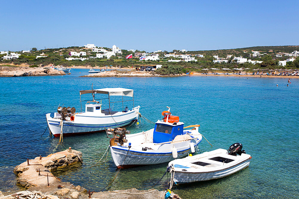 Fishing Boats, Santa Maria Beach Area, Paros Island, Cyclades Group, Greek Islands, Greece, Europe