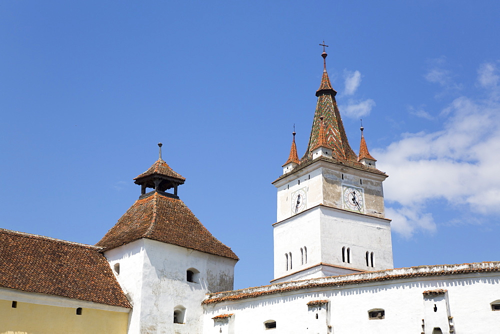 Clock Tower, Harman Fortified Church, 13th century, Harman, Brasov County, Romania, Europe