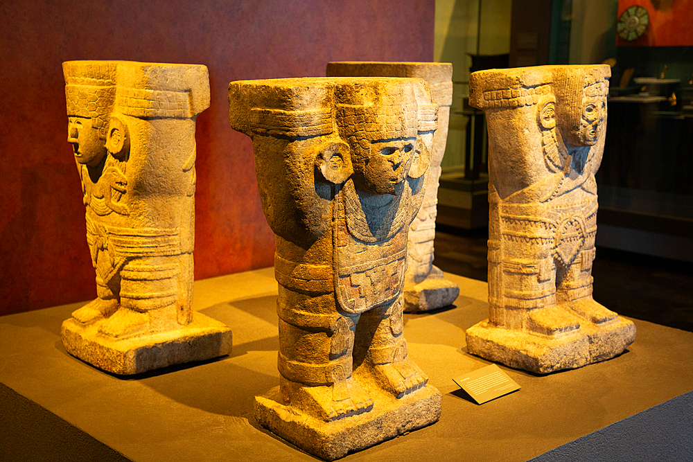 Atlantes Figures dating from 1000-1250 AD, from Chichen Itaza, Yucatan, National Museum of Anthropology, Mexico City, Mexico, North America