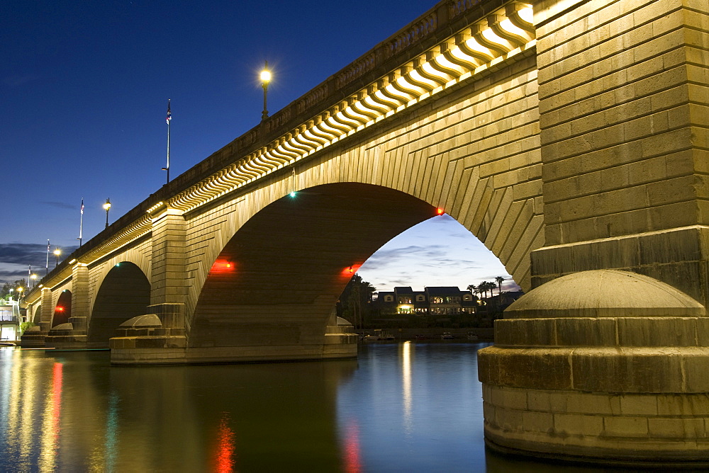 London Bridge in the late evening, Havasu, Arizona, United States of America, North America