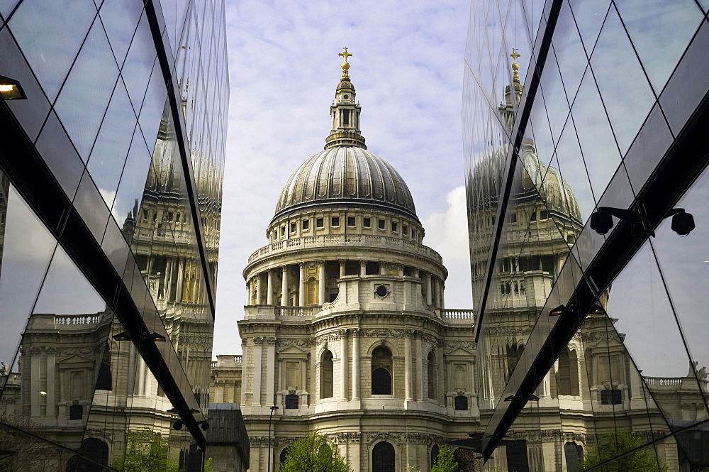 St. Paul's Cathedral taken from the One New Change shopping complex in the City of London, England, United Kingdom, Europe 