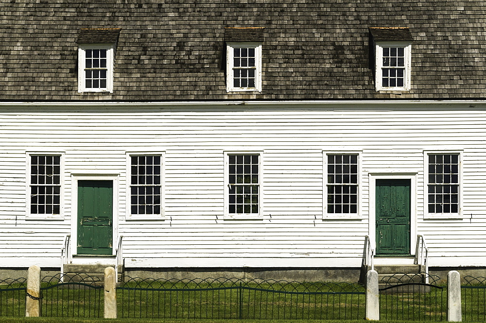 The meeting house dating from about 1793, in Hancock Shaker Village, Hancock, Massachusetts, New England, United States of America, North America