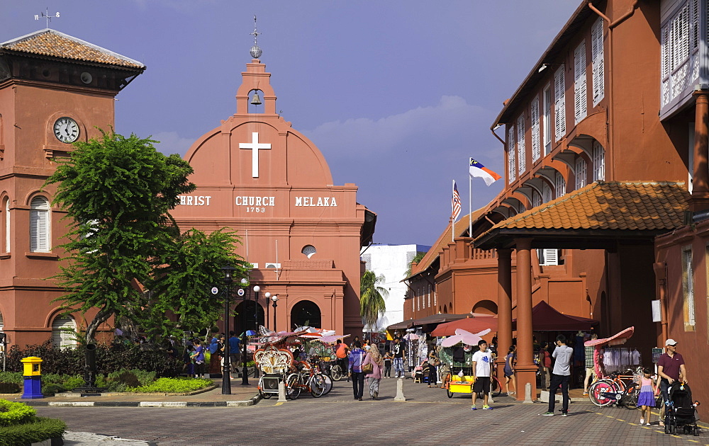 Christ Church in the town square, Melaka (Malacca), UNESCO World Heritage Site, Malaysia, Southeast Asia, Asia