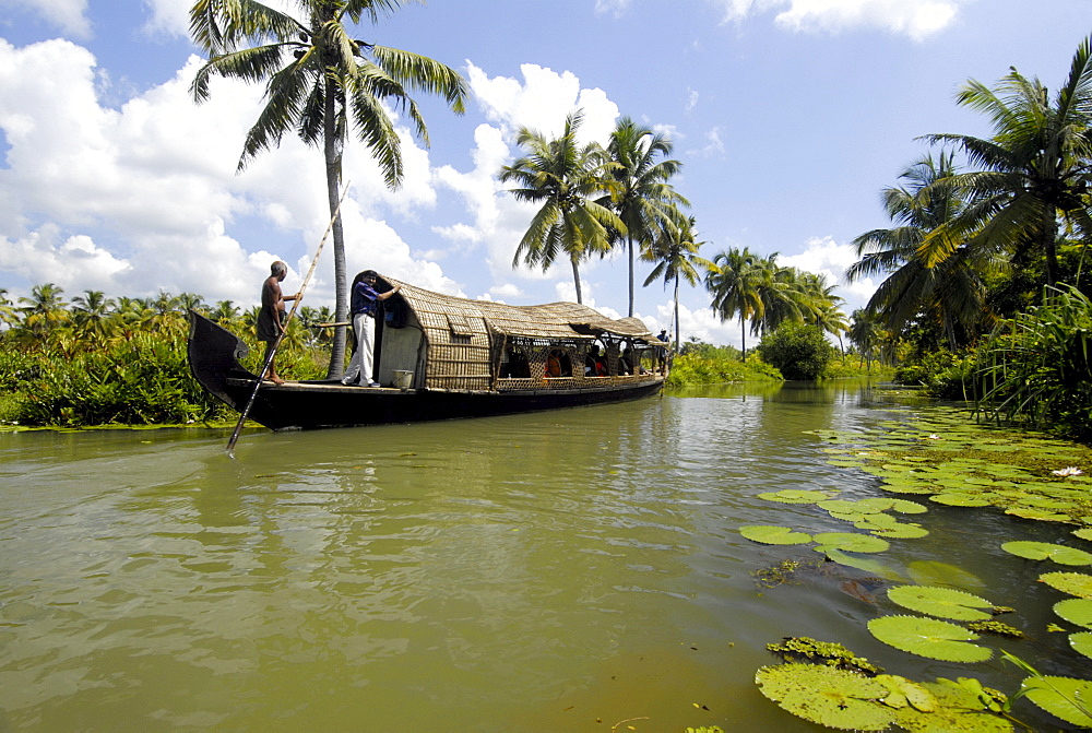 Houseboat in Murinjapuzha, near Vaikom, Kerala, India