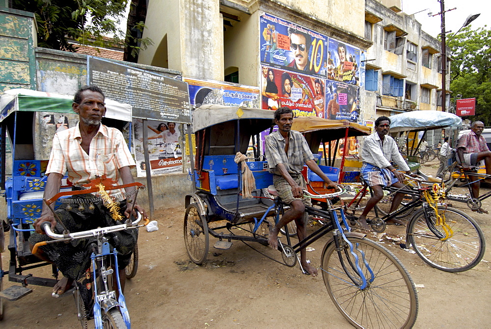 Cycle rickshaws, Madurai, Tamil Nadu, India, Asia