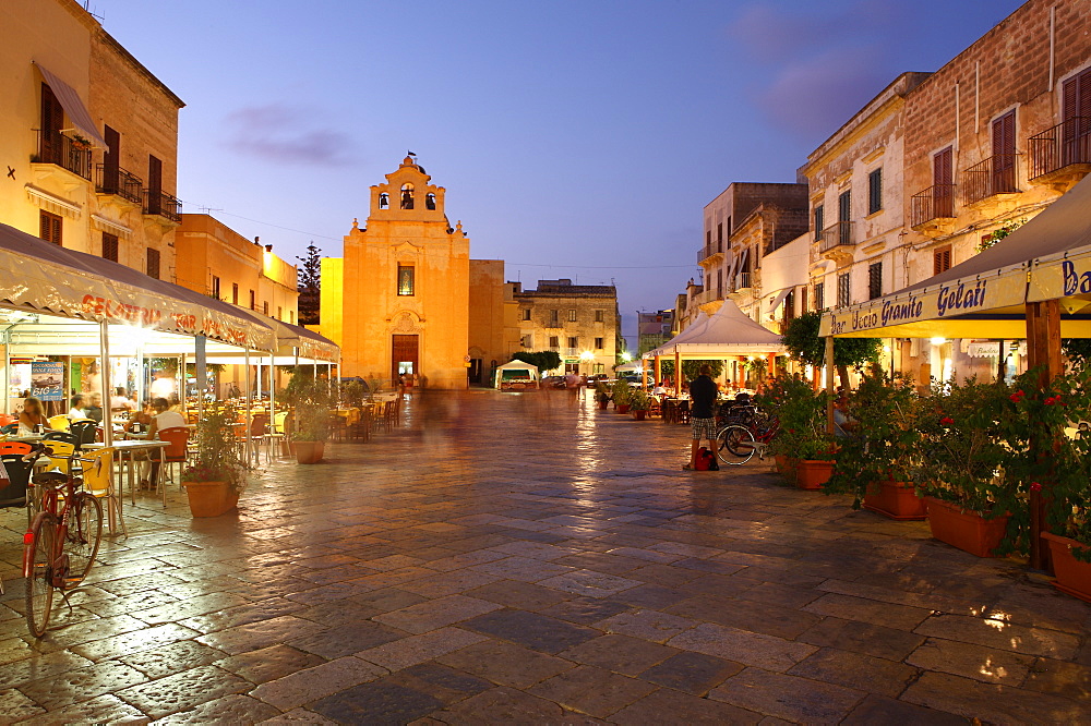 Piazza Matrice at dusk, Trapani, Favignana Island, Sicily, Italy, Europe