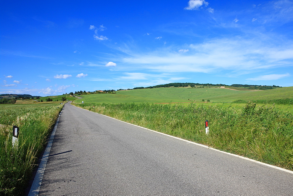 Country road, Val d'Orcia, Tuscany, Italy, Europe