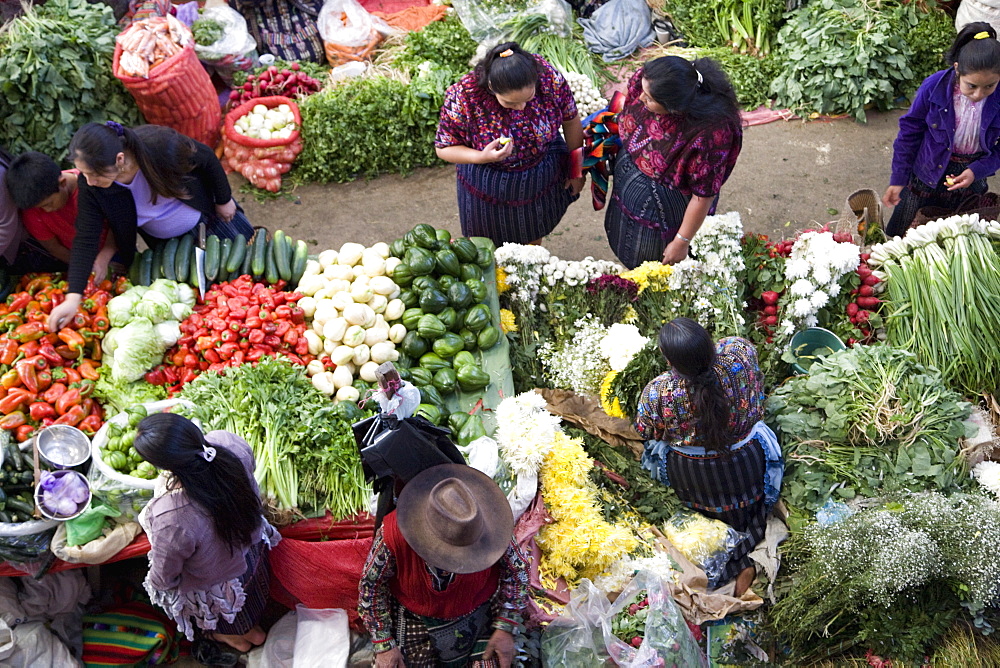 Produce market, Chichicastenango, Guatemala, Central America
 